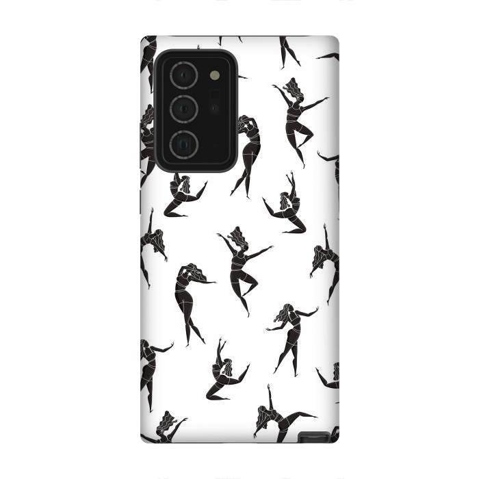 Galaxy Note 20 Ultra StrongFit Dance Girl Pattern Black and White by Jelena Obradovic
