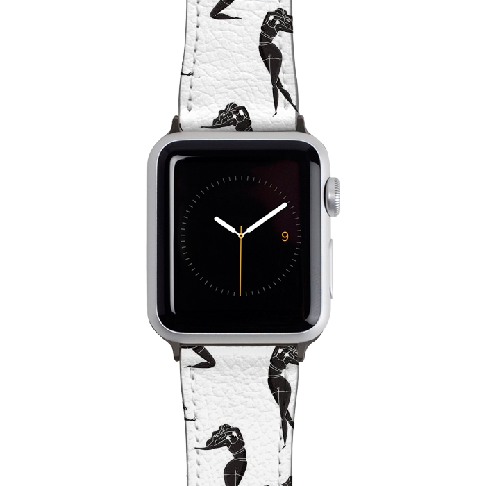 Watch 38mm / 40mm Strap PU leather Dance Girl Pattern Black and White by Jelena Obradovic