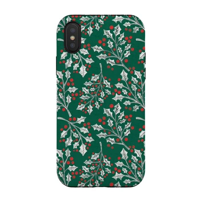 iPhone Xs / X StrongFit Boughs of Holly by Noonday Design