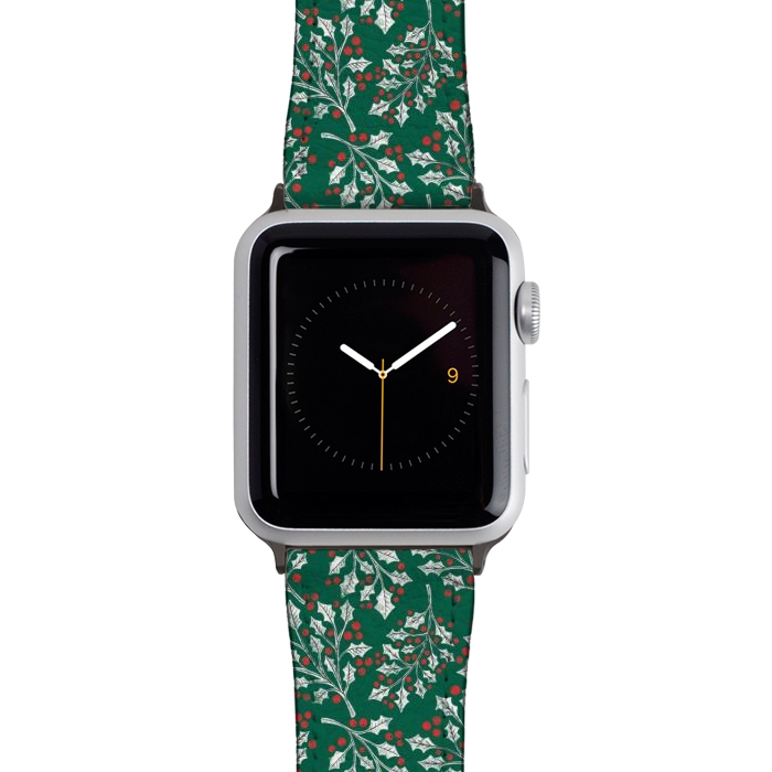Watch 38mm / 40mm Strap PU leather Boughs of Holly by Noonday Design