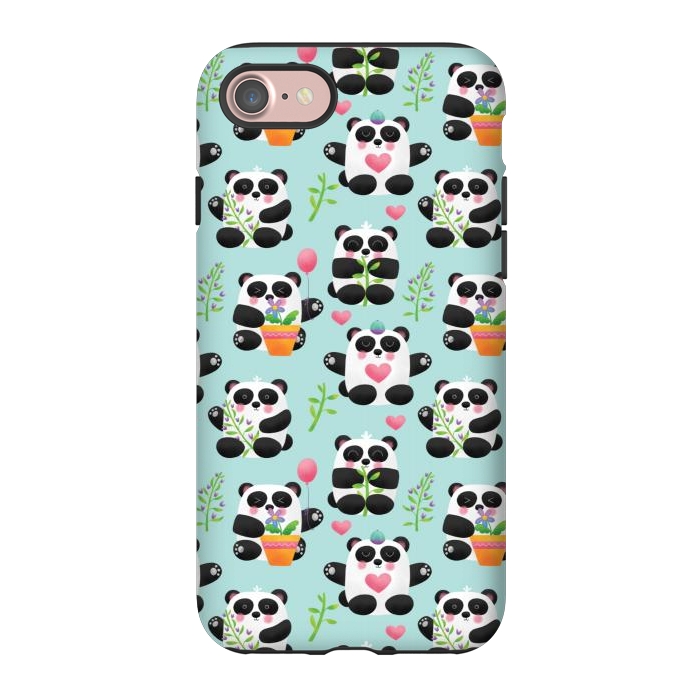 iPhone 7 StrongFit Chubby Playful Pandas by Noonday Design