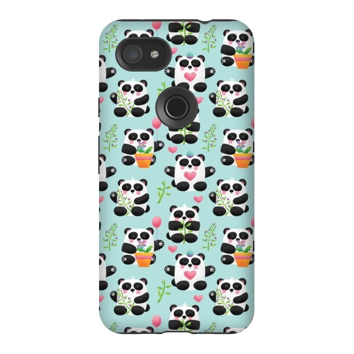 Pixel 3AXL StrongFit Chubby Playful Pandas by Noonday Design