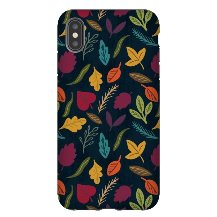 iPhone Xs Max StrongFit Bold and Colorful Fall Leaves by Noonday Design