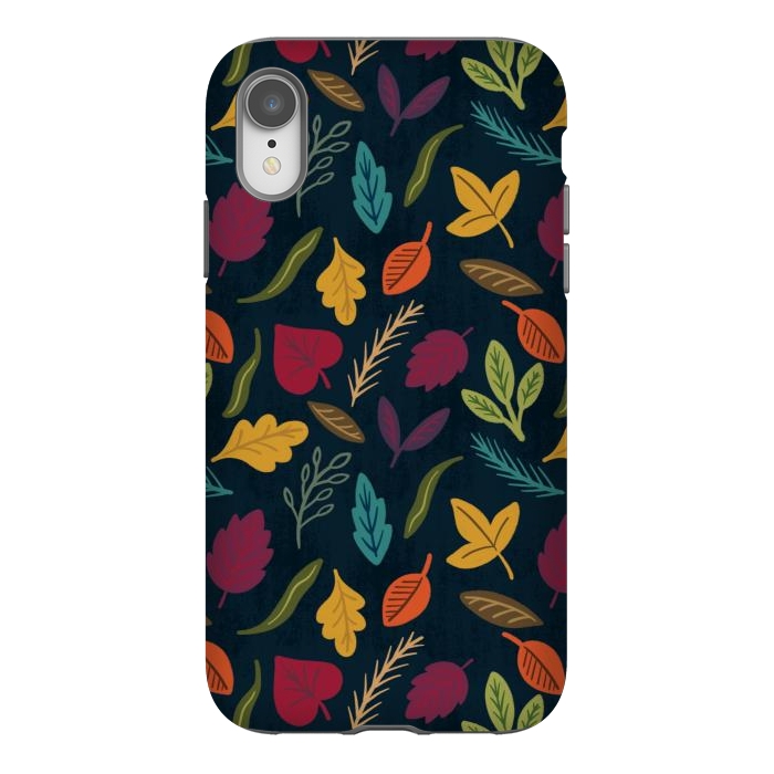 iPhone Xr StrongFit Bold and Colorful Fall Leaves by Noonday Design