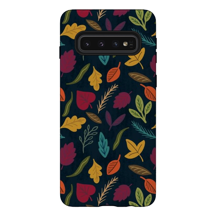 Galaxy S10 StrongFit Bold and Colorful Fall Leaves by Noonday Design