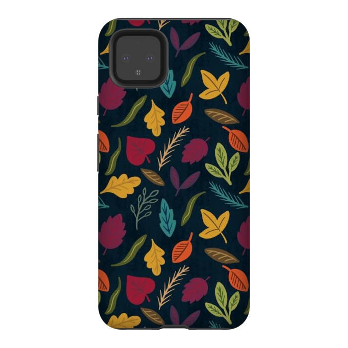 Pixel 4XL StrongFit Bold and Colorful Fall Leaves by Noonday Design