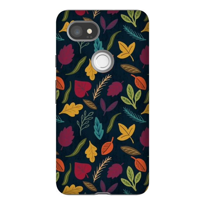 Pixel 2XL StrongFit Bold and Colorful Fall Leaves by Noonday Design