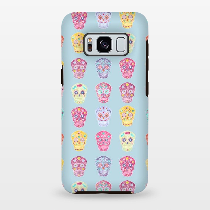 Galaxy S8 plus StrongFit Watercolor Mexican Day of the Dead Sugar Skulls by Nic Squirrell