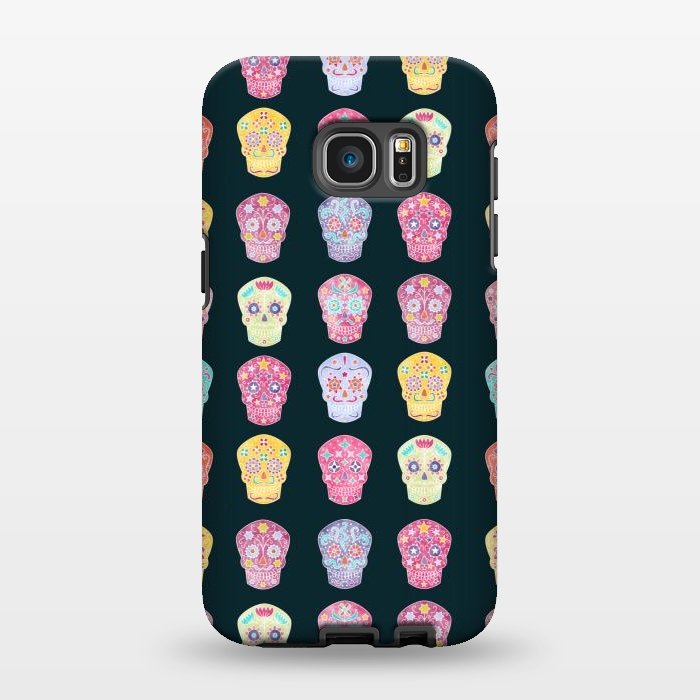Galaxy S7 EDGE StrongFit Day of the Dead Mexican Sugar Skulls by Nic Squirrell