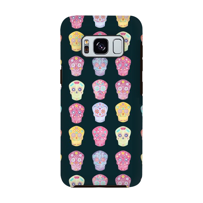 Galaxy S8 StrongFit Day of the Dead Mexican Sugar Skulls by Nic Squirrell