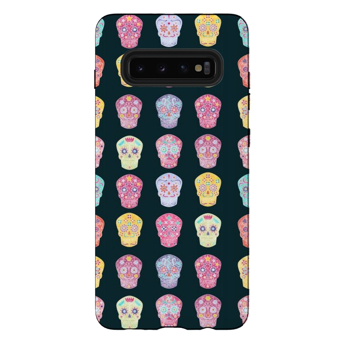 Galaxy S10 plus StrongFit Day of the Dead Mexican Sugar Skulls by Nic Squirrell
