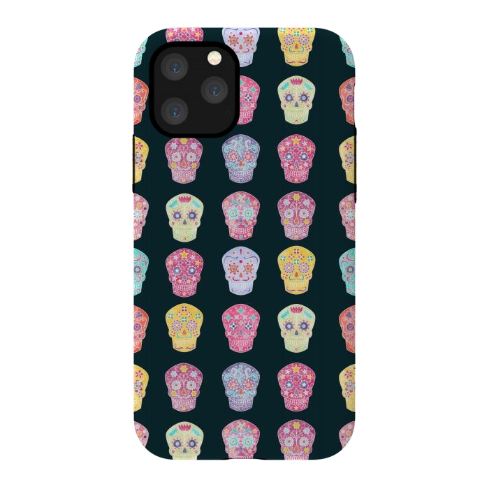 iPhone 11 Pro StrongFit Day of the Dead Mexican Sugar Skulls by Nic Squirrell