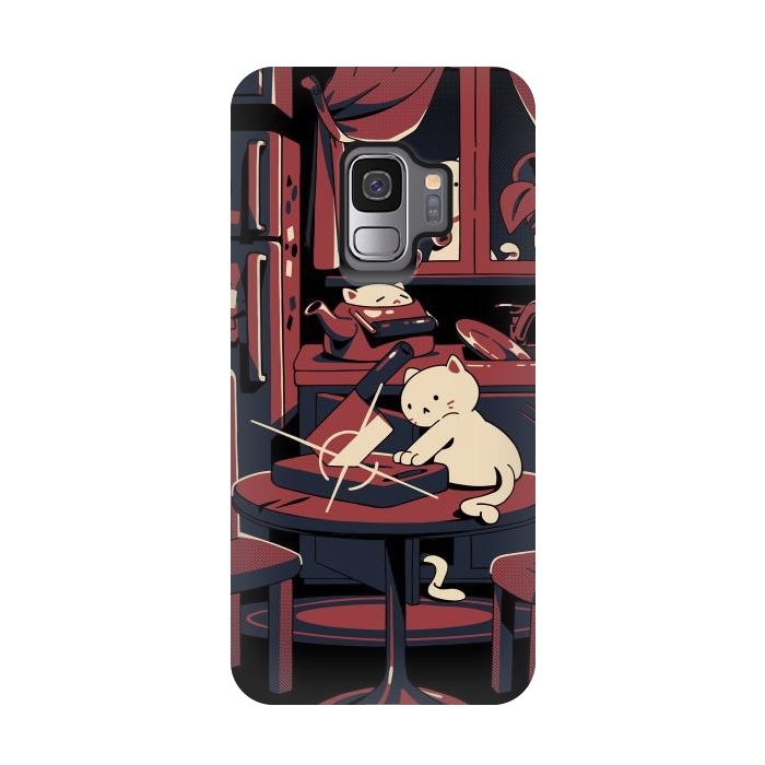 Galaxy S9 StrongFit Haunted by cats by Ilustrata