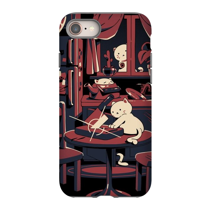 iPhone 8 StrongFit Haunted by cats by Ilustrata