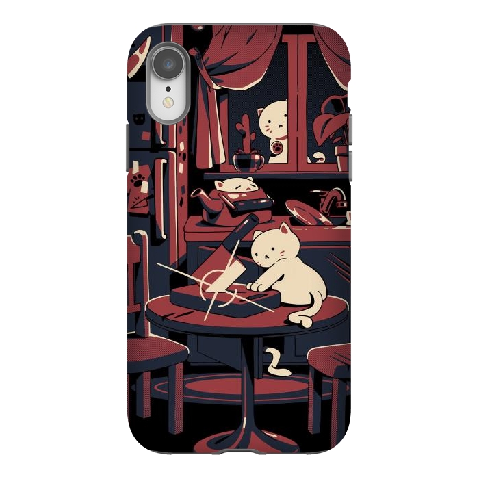 iPhone Xr StrongFit Haunted by cats by Ilustrata
