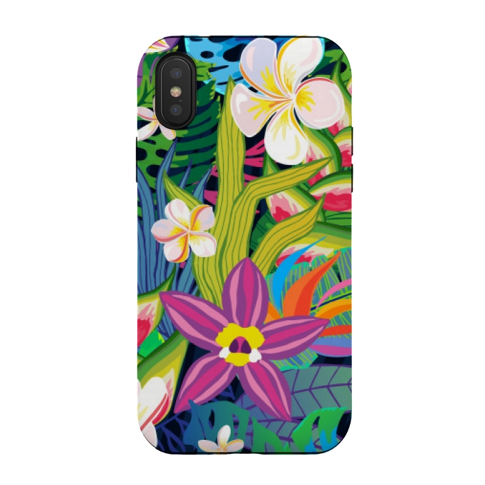 iPhone Xs / X StrongFit tropical floral pattern 4  by MALLIKA
