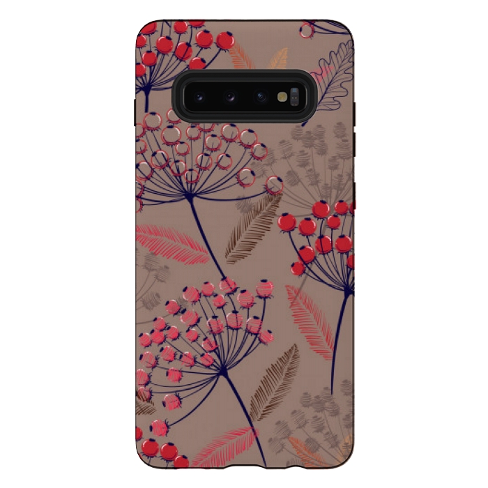 Galaxy S10 plus StrongFit cute cherry pattern  by MALLIKA