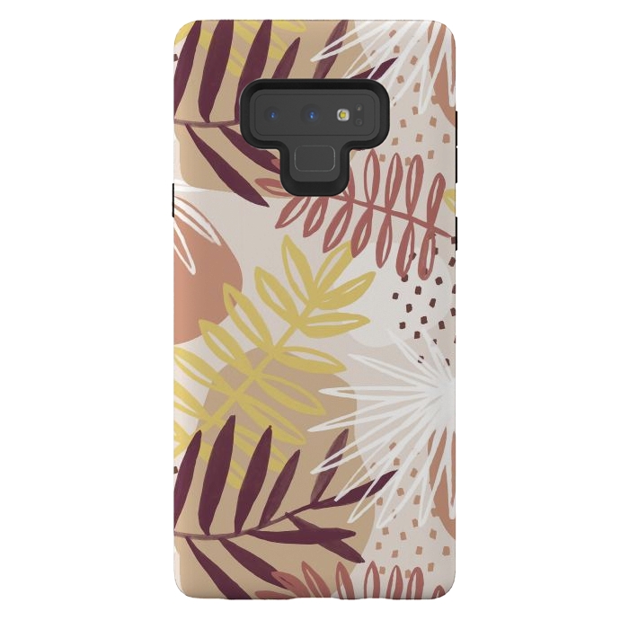 Galaxy Note 9 StrongFit Modern tropical leaves and spots - terracotta by Oana 