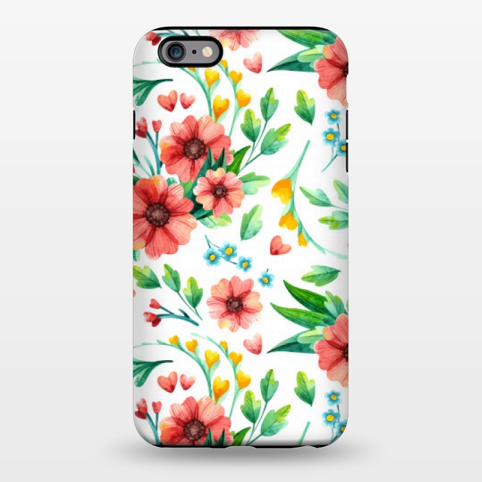 iPhone 6/6s plus StrongFit orange peach floral pattern by MALLIKA