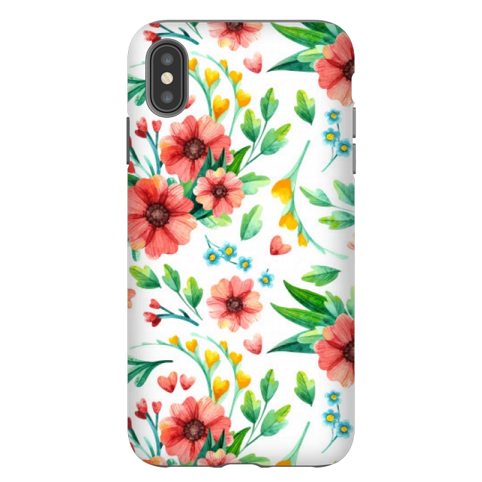 iPhone Xs Max StrongFit orange peach floral pattern by MALLIKA