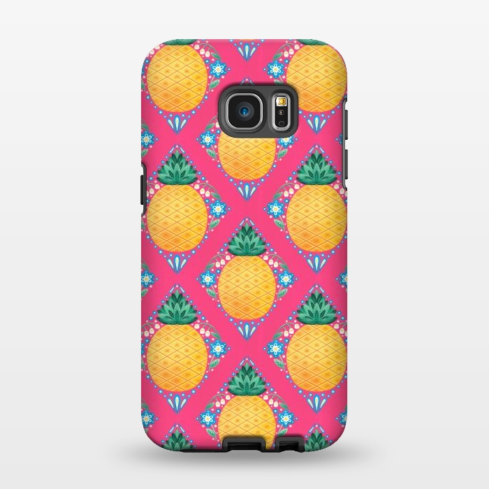 Galaxy S7 EDGE StrongFit Bright Pineapple by Noonday Design