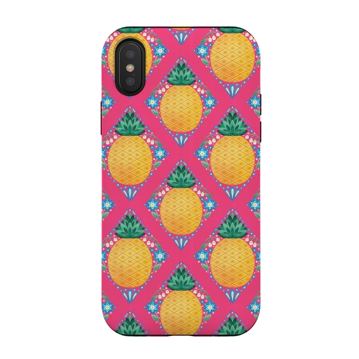 iPhone Xs / X StrongFit Bright Pineapple by Noonday Design