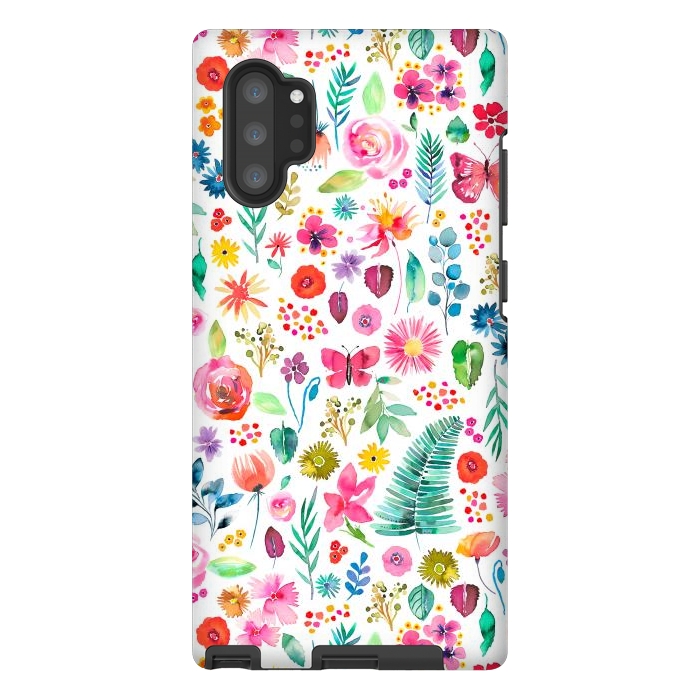 Galaxy Note 10 plus StrongFit Colorful Botanical Plants and Flowers by Ninola Design