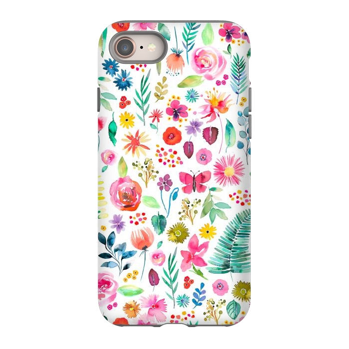 iPhone 8 StrongFit Colorful Botanical Plants and Flowers by Ninola Design