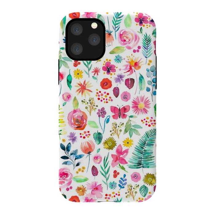 iPhone 11 Pro StrongFit Colorful Botanical Plants and Flowers by Ninola Design