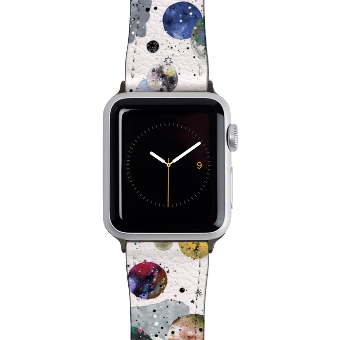 Watch 42mm / 44mm Strap PU leather Space Planets by Ninola Design