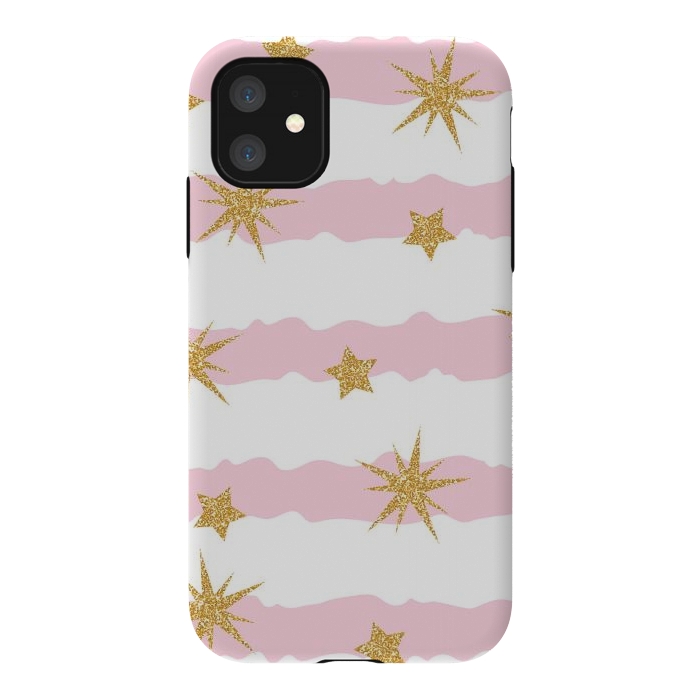 iPhone 11 StrongFit Golden Stars Pattern by Bledi