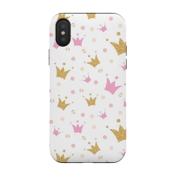 iPhone Xs / X StrongFit Golden Crowns Pattern by Bledi