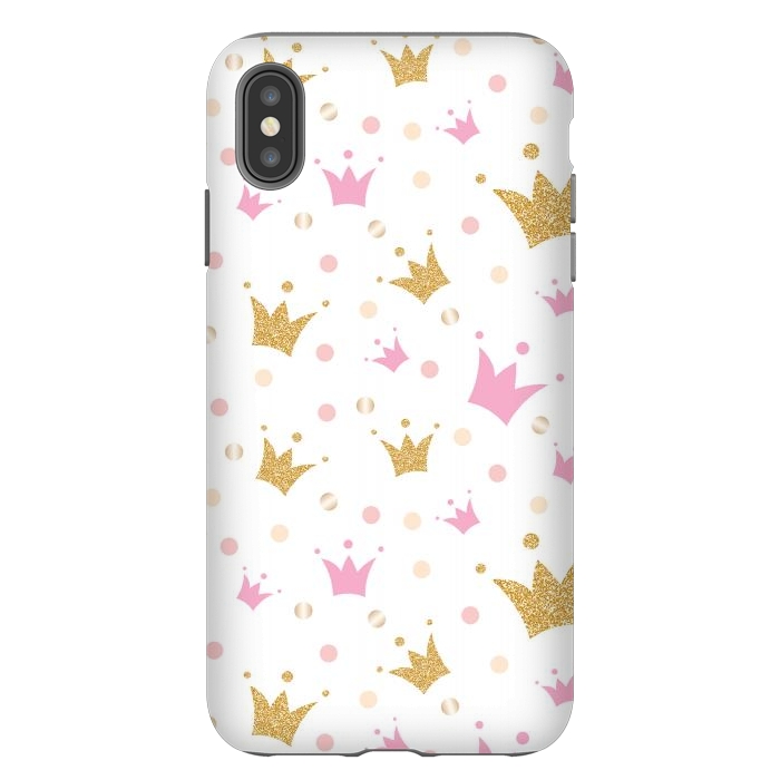 iPhone Xs Max StrongFit Golden Crowns Pattern by Bledi