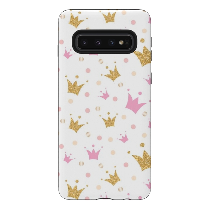 Galaxy S10 StrongFit Golden Crowns Pattern by Bledi