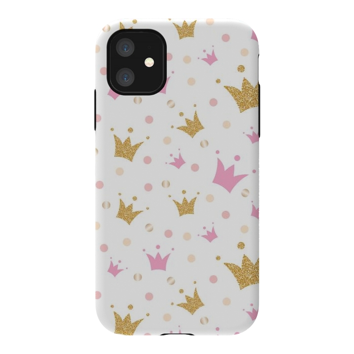 iPhone 11 StrongFit Golden Crowns Pattern by Bledi