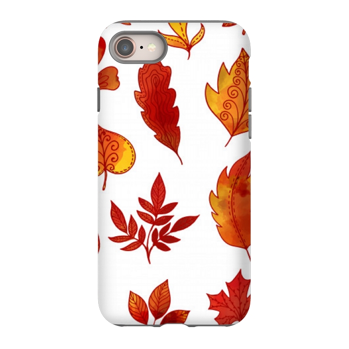 iPhone 8 StrongFit orange leaves pattern 4  by MALLIKA