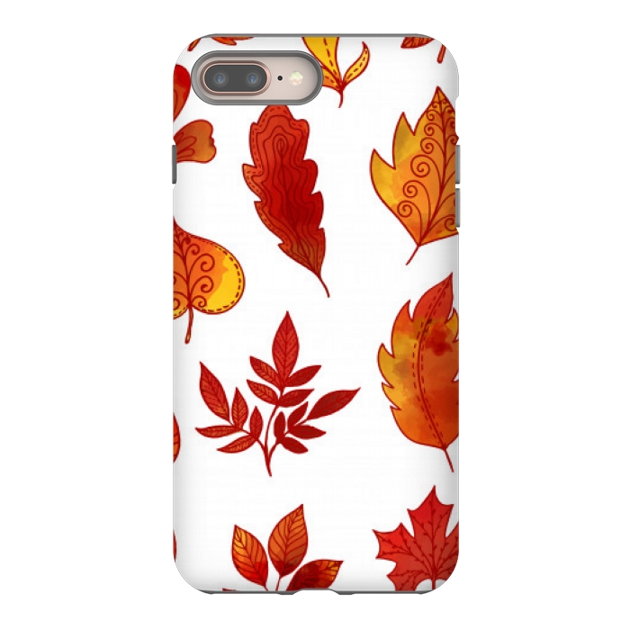 iPhone 8 plus StrongFit orange leaves pattern 4  by MALLIKA