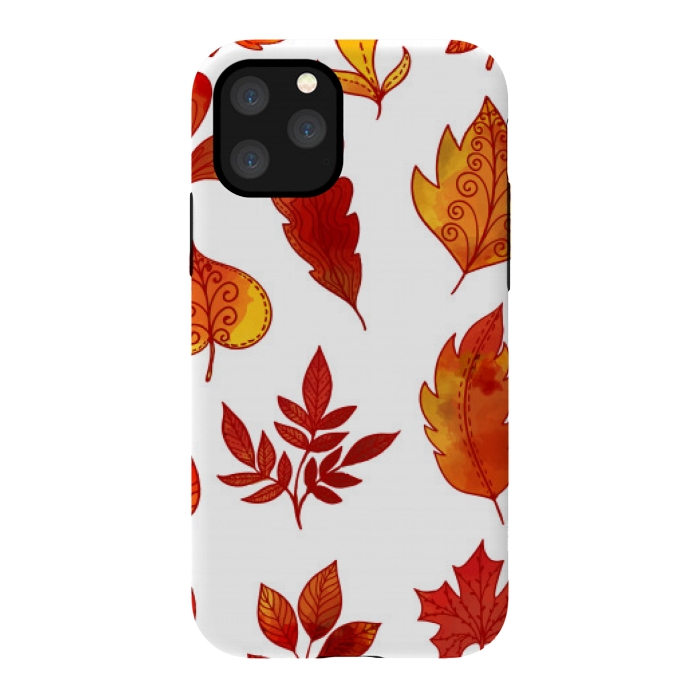 iPhone 11 Pro StrongFit orange leaves pattern 4  by MALLIKA