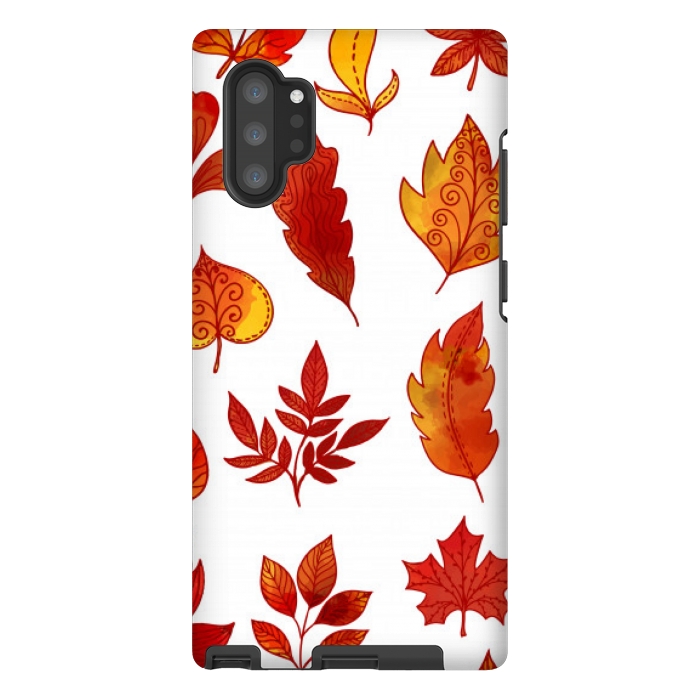 Galaxy Note 10 plus StrongFit orange leaves pattern 4  by MALLIKA