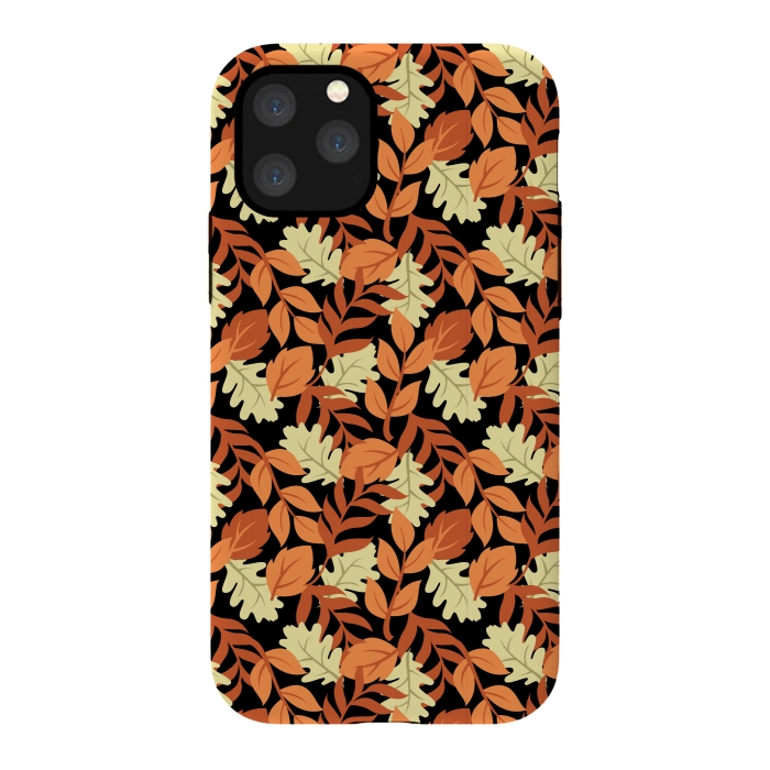 iPhone 11 Pro StrongFit autumn black leaves pattern 4 by MALLIKA
