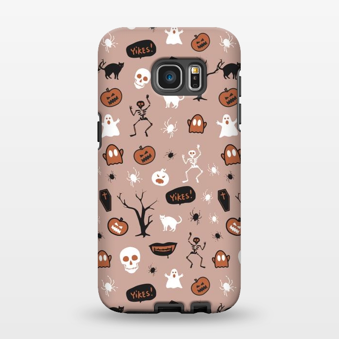 Galaxy S7 EDGE StrongFit Playful neutral Halloween monsters pattern by Oana 