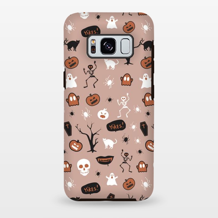 Galaxy S8 plus StrongFit Playful neutral Halloween monsters pattern by Oana 