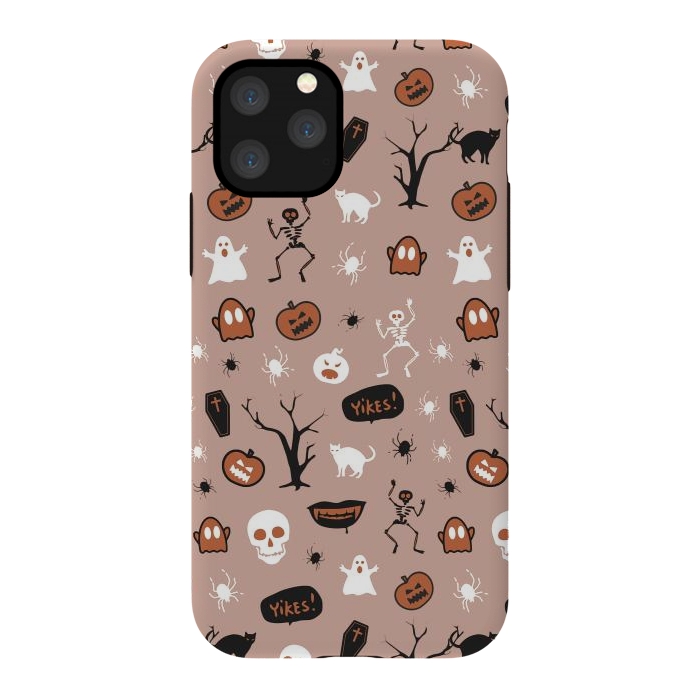 iPhone 11 Pro StrongFit Playful neutral Halloween monsters pattern by Oana 