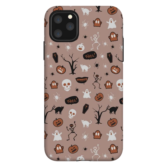 iPhone 11 Pro Max StrongFit Playful neutral Halloween monsters pattern by Oana 