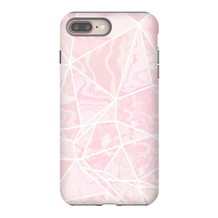 iPhone 7 plus StrongFit Pastel candy pink marble by Oana 