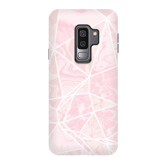 Galaxy S9 plus StrongFit Pastel candy pink marble by Oana 