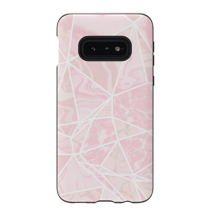 Galaxy S10e StrongFit Pastel candy pink marble by Oana 