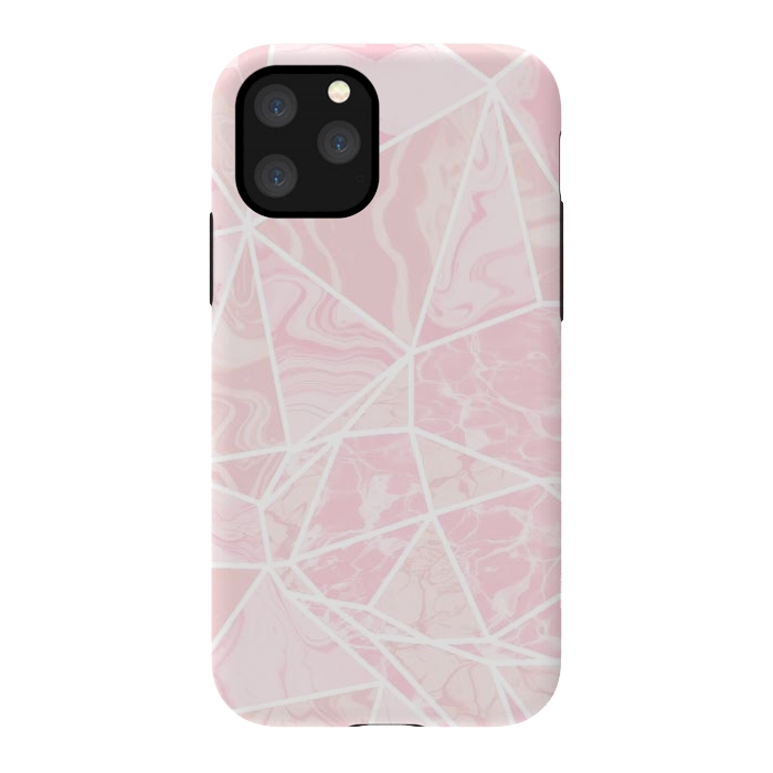 iPhone 11 Pro StrongFit Pastel candy pink marble by Oana 