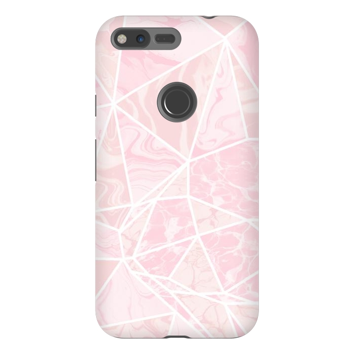 Pixel XL StrongFit Pastel candy pink marble by Oana 
