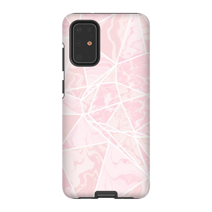 Galaxy S20 Plus StrongFit Pastel candy pink marble by Oana 